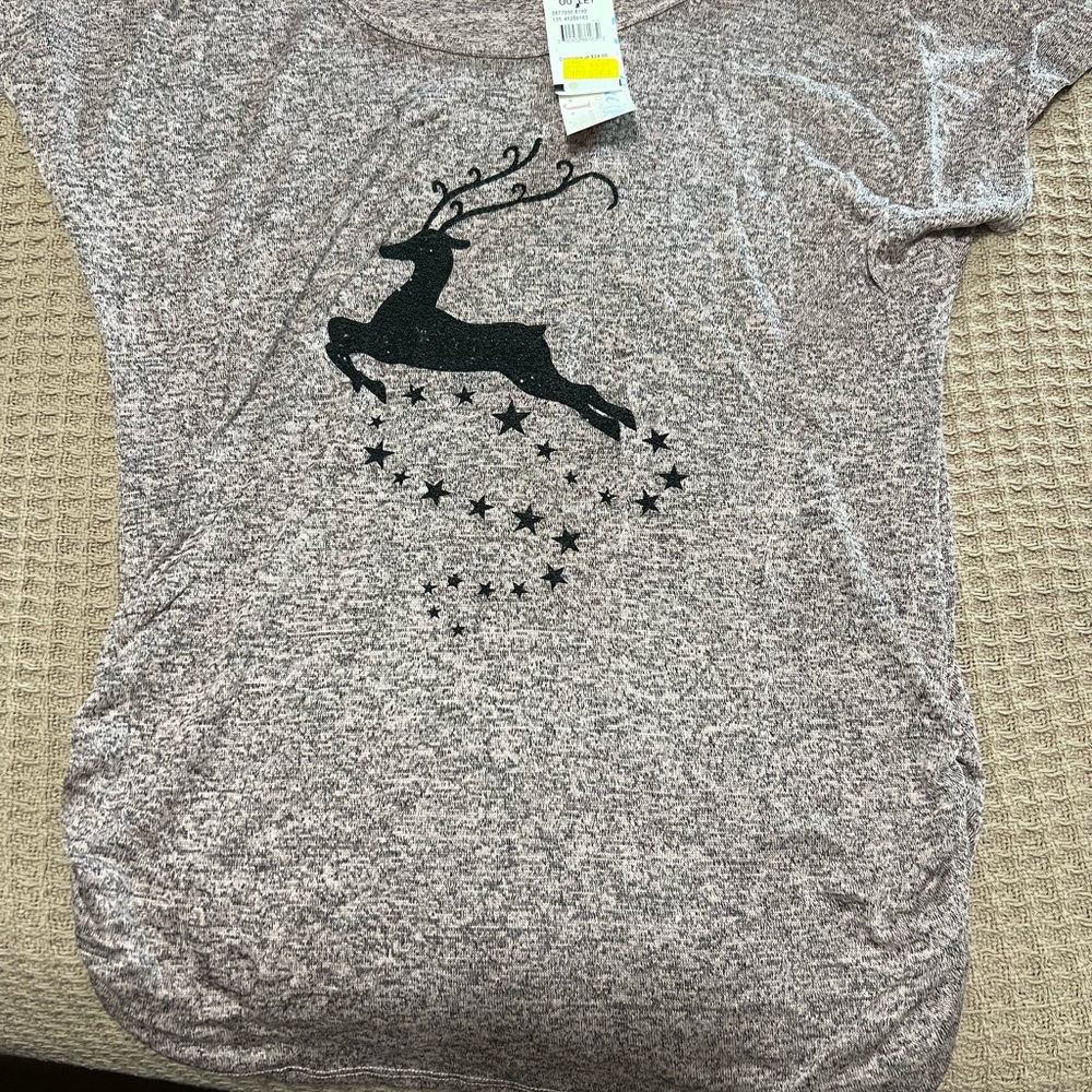 Reindeer Tee Light Purple Heather